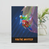 クレヨンすごい色のゴミ自転車がカーブに乗り込む 招待状 (スタンド正面)