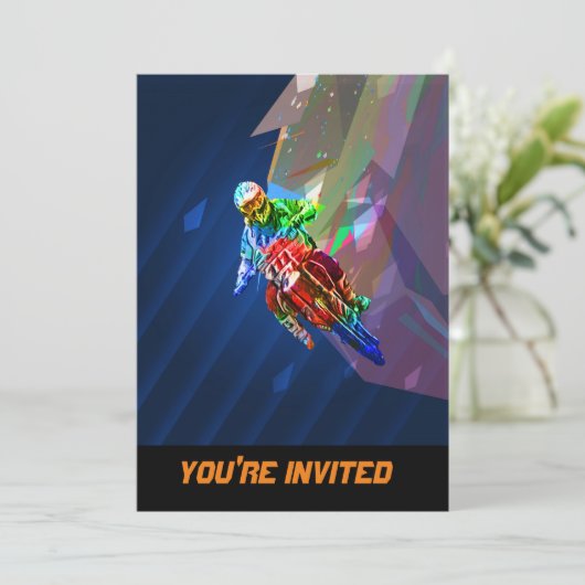 クレヨンすごい色のゴミ自転車がカーブに乗り込む 招待状 (スタンド正面)