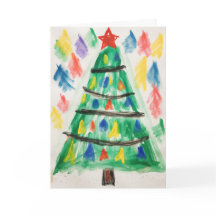 クレヨンで描いたクリスマスカード