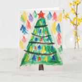 クレヨンで描いたクリスマスカード カード (黄色い花)