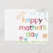 クレヨンで書いた母の日 シーズンカード (正面/裏面)