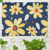 クレヨンと蝶の花 キッチンタオル (折り畳み)