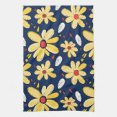 クレヨンと蝶の花 キッチンタオル (縦)