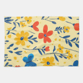クレヨンと蝶の花 キッチンタオル (横)