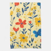 クレヨンと蝶の花 キッチンタオル (縦)
