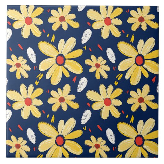 クレヨンと蝶の花 タイル (正面)