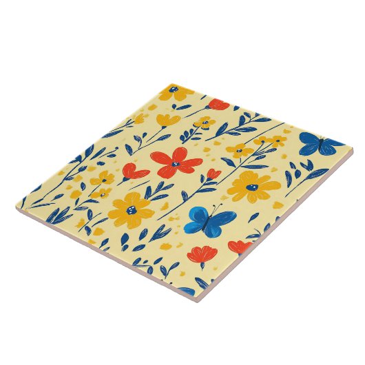 クレヨンと蝶の花 タイル (側面)