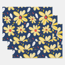 クレヨンと蝶の花 ラッピングペーパーシート