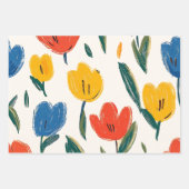 クレヨンと蝶の花 ラッピングペーパーシート (正面3)