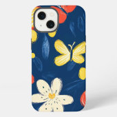 クレヨンと蝶の花 iPhoneケース (裏面)