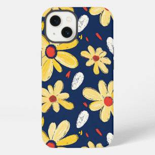 クレヨンと蝶の花 iPhone 13ケース
