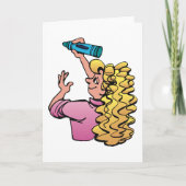 クレヨンのグリーティングカードを持った人 カード (正面)