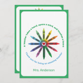 クレヨンのレイ/先生感謝Ca サンキューカード (正面/裏面)