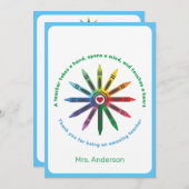 クレヨンのレイ/先生感謝Ca サンキューカード (正面/裏面)