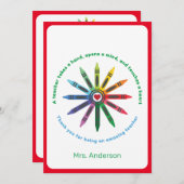 クレヨンのレイ/先生感謝Ca サンキューカード (正面/裏面)