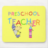 クレヨンの就学前の先生のTシャツおよびギフト マウスパッド (正面)