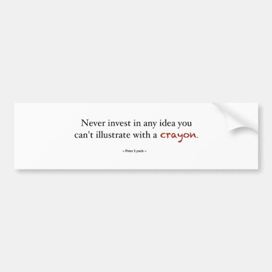 クレヨンの投資 バンパーステッカー (正面)