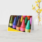 クレヨンの挨拶状 カード (黄色い花)