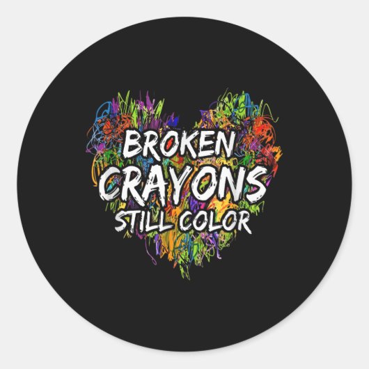 クレヨンの破片は今でも色おもしろい付き精神衛生 ラウンドシール (正面)