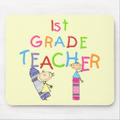 クレヨンの第1等級の先生のTシャツおよびギフト マウスパッド (正面)