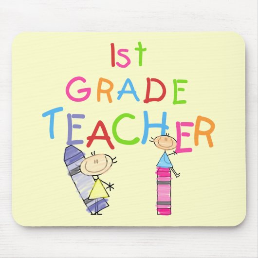 クレヨンの第1等級の先生のTシャツおよびギフト マウスパッド (正面)
