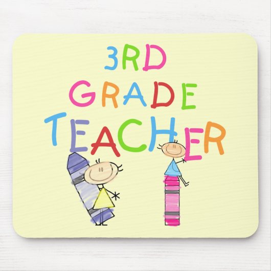 クレヨンの第3等級の先生のTシャツおよびギフト マウスパッド (正面)