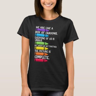 クレヨンの箱のような先生 バックトゥスクール Tシャツ