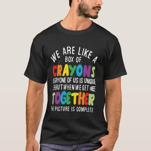 クレヨンの箱のような私たち 学校が始まるよ Tシャツ (正面)