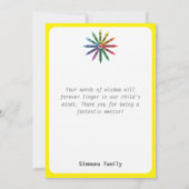 クレヨンの線/先生鑑賞 サンキューカード (裏面)