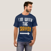 クレヨンの衣装を着て面白いハロウィーンを着た Tシャツ (正面フル)