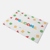 クレヨンのShinchanのパジャマの刺激を受けたでカラフルなパターン ドアマット (アングル)