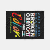 クレヨンはまだ色のメンタルヘルス認識度サポート フリースブランケット (正面(横))