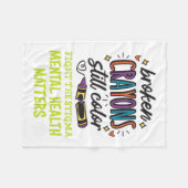 クレヨンはまだ色の精神的な健康問題を心の心の中に フリースブランケット (正面(横))