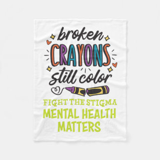 クレヨンはまだ色の精神的な健康問題を心の心の中に フリースブランケット