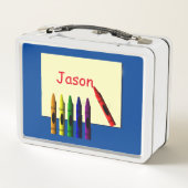 クレヨンは私の名前を色づけする メタルランチボックス (裏面)