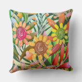 クレヨンひまわりカラフル緑 クッション (裏面)