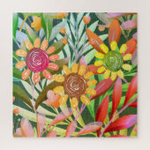 クレヨンひまわりカラフル緑 ジグソーパズル (縦)