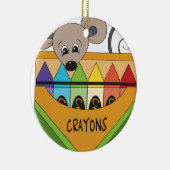クレヨンを持つマウス セラミックオーナメント (右)