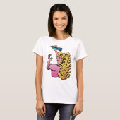 クレヨンを持つ元気な女の子 Tシャツ (正面フル)