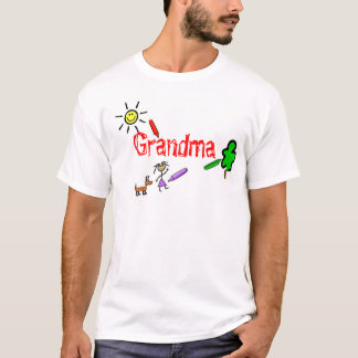 クレヨンを持つ祖母 Tシャツ