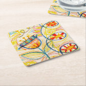 クレヨンアートドードル スクエアペーパーコースター (アングル)