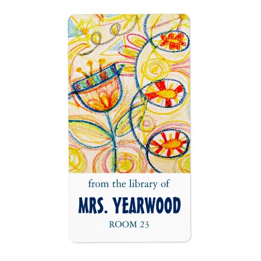 クレヨンアート蔵書票 ラベル (正面)