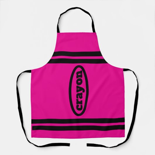 クレヨンエプロンファミリー&グループコスチューム-明るい赤紫色 エプロン (正面)