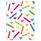 クレヨンカラフルとハートパターンカスタム クリップボード (裏面)