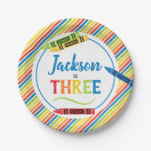 クレヨンカラフルアートパーティー誕生日 ペーパープレート (正面)