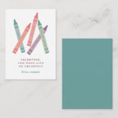 クレヨンカラフルズクラスルームのバレンタインカード エンクロージャーカード (正面/裏面)