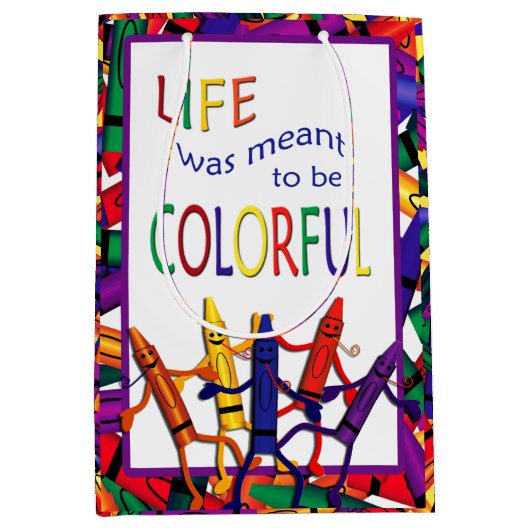 クレヨンカラフルライフ抱き枕 ミディアムペーパーバッグ (正面)