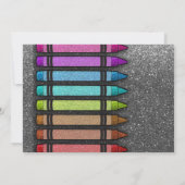 クレヨンカラフルレインボーグリッターアートファースト誕生日 招待状 (裏面)