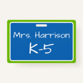 クレヨンカラフル教室のパーソナライズされた仕事 バッジ (裏面)