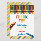 クレヨンカラフル誕生日サンキューカード サンキューカード (正面/裏面)